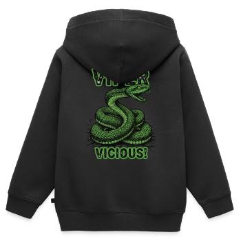 Serpent Vipère Vicious Sauvage - Sweat Premium à capuche zippé enfant bio - noir - Dos - AI Model Kid Male (0cm)