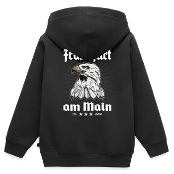 Frankfurt am Main Adlerwappen Design - Kinder Premium Organic Zip Hoodie - Schwarz - Hinten - AI Model Kid Male (0cm)