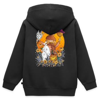 Ugo - die Kürbis-Parade / - Kinder Premium Organic Zip Hoodie - Schwarz - Hinten - AI Model Kid Male (0cm)