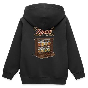 Spices Cooking Humor Spice of Life - Kids Premium Organic Zip-up Hoodie - black - Back - AI Model Kid Male (0cm)