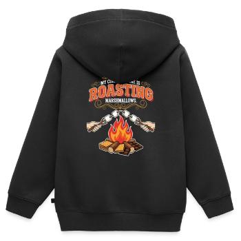 Camping Humor Komfortzone Marshmallows rösten - Kinder Premium Organic Zip Hoodie - Schwarz - Hinten - AI Model Kid Male (0cm)