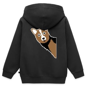 Corgi-Kuckuck – Perfekte für jeden Hundebesitzer - Kinder Premium Organic Zip Hoodie - Schwarz - Hinten - AI Model Kid Male (0cm)
