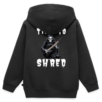 Time To Shred Grim Reaper Guitar - Kinder Premium Organic Zip Hoodie - Schwarz - Hinten - AI Model Kid Male (0cm)
