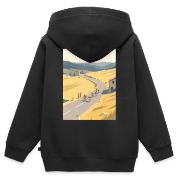 Quiet Breakaway — Radfahrer-Erinnerung - Kinder Premium Organic Zip Hoodie - Schwarz - Hinten - AI Model Kid Male (0cm)