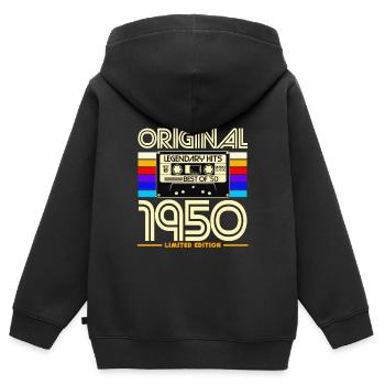 Originales Retro-Kassetten-T-Shirt der 1950er Jahre - Kinder Premium Organic Zip Hoodie - Schwarz - Hinten - AI Model Kid Male (0cm)