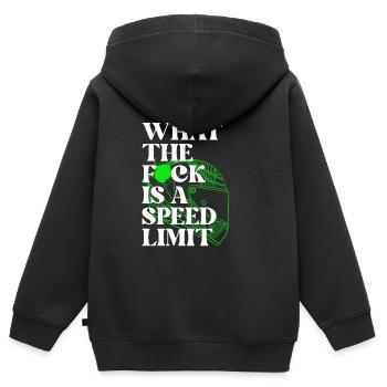 Auto - Kinder Premium Organic Zip Hoodie - Schwarz - Hinten - AI Model Kid Male (0cm)