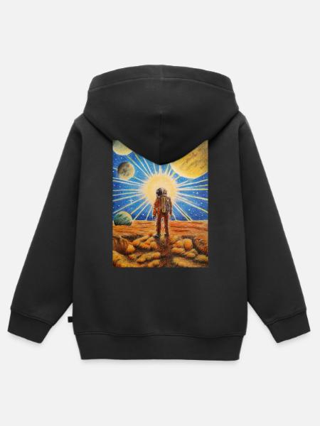 Astronaut auf Mars - Kinder Premium Organic Zip Hoodie - Schwarz