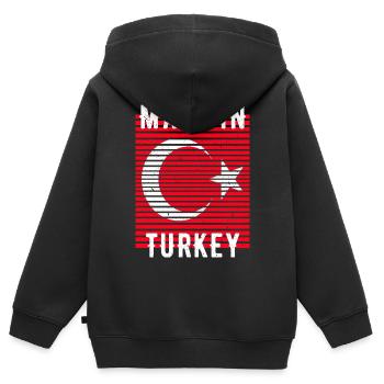 Made In Turkey Türkei Heimatland - Kinder Premium Organic Zip Hoodie - Schwarz - Hinten - AI Model Kid Male (0cm)