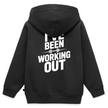 I've Been Working Out - Kids Premium Organic Zip-up Hoodie - black - Back - AI Model Kid Male (0cm)