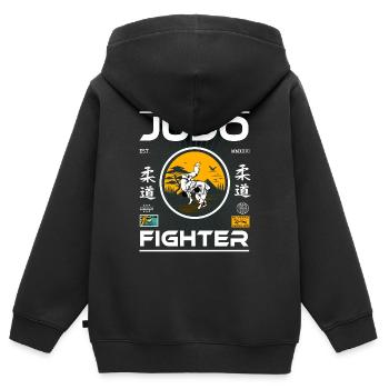 Judo Kanji Design – Cooles Shirt für Judoka - Kinder Premium Organic Zip Hoodie - Schwarz - Hinten - AI Model Kid Male (0cm)