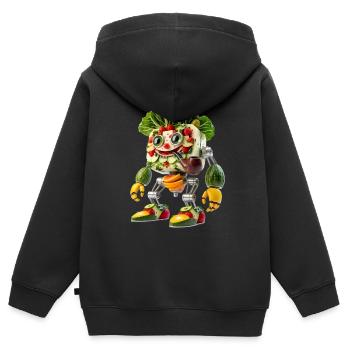 Vegetable Fruit Robot - Kids Premium Organic Zip-up Hoodie - black - Back - AI Model Kid Male (0cm)