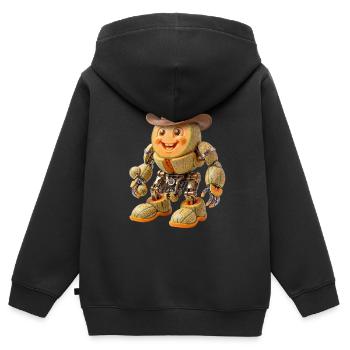 Melon Cowboy Robot : Cyborg synthétique organique - Sweat Premium à capuche zippé enfant bio - noir - Dos - AI Model Kid Male (0cm)