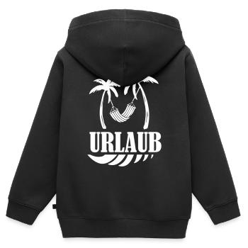 Palmenurlaub Hängematte Design - Kinder Premium Organic Zip Hoodie - Schwarz - Hinten - AI Model Kid Male (0cm)
