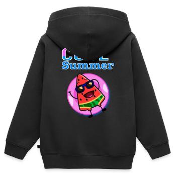 Cool Summer Watermelon – Cute Kawaii Summer Vibes - Kinder Premium Organic Zip Hoodie - Schwarz - Hinten - AI Model Kid Male (0cm)
