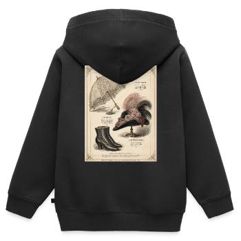 Viktorianischer Sonnenschirm und Vintage-Zubehör - Kinder Premium Organic Zip Hoodie - Schwarz - Hinten - AI Model Kid Male (0cm)