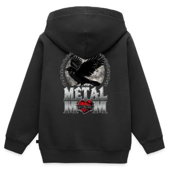 Metal Mom Raven Gift Heavy Metal Woman - Kinder Premium Organic Zip Hoodie - Schwarz - Hinten - AI Model Kid Male (0cm)