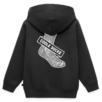 Coole Socke Banner - Kinder Premium Organic Zip Hoodie - Schwarz - Hinten - AI Model Kid Male (0cm)