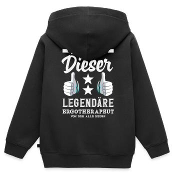 Legendärer Ergotherapeut - Kinder Premium Organic Zip Hoodie - Schwarz - Hinten - AI Model Kid Male (0cm)