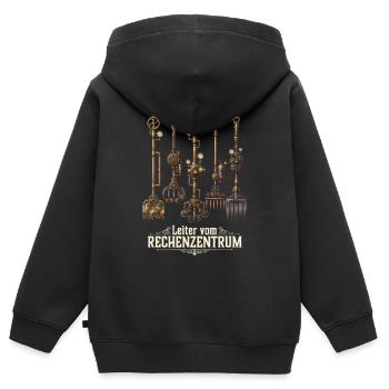 Rechenzentrum Rechner Computer EDV Server lustig - Kinder Premium Organic Zip Hoodie - Schwarz - Hinten - AI Model Kid Male (0cm)