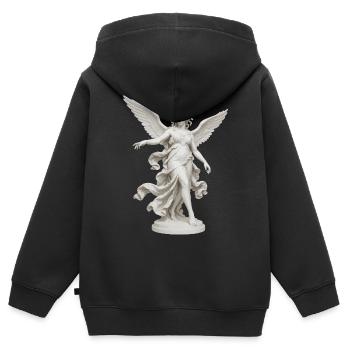 Geflügelte Medusa-Göttin - Kinder Premium Organic Zip Hoodie - Schwarz - Hinten - AI Model Kid Male (0cm)