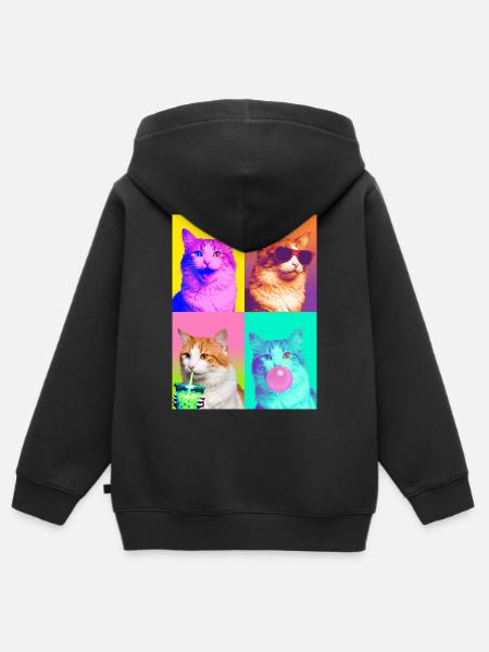 Katzen Türkisch Van Katze - Kinder Premium Organic Zip Hoodie - Schwarz