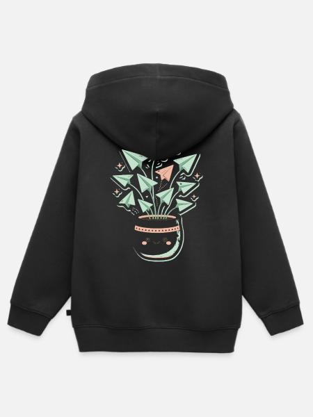 Papierflug-Pflanzentopf - Kinder Premium Organic Zip Hoodie - Schwarz