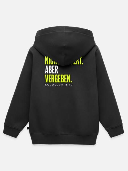 Nicht perfekt. Vergeben. – Christlicher Spruch - Kinder Premium Organic Zip Hoodie - Schwarz