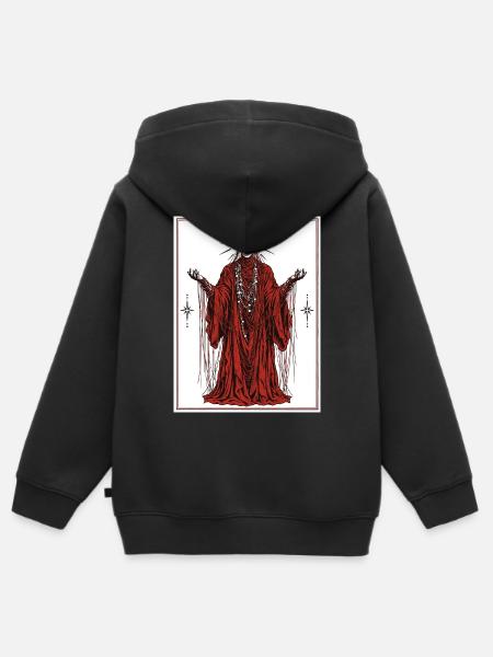 Karmesinrote Augenbindende Entität Halloween - Kinder Premium Organic Zip Hoodie - Schwarz
