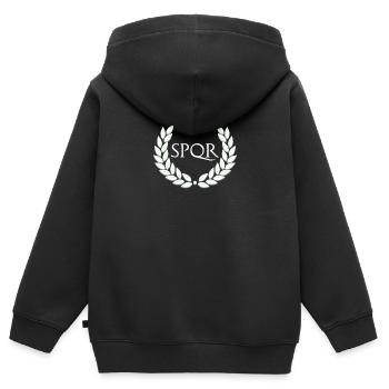 SPQR dessins pour Hommes | Empire romain - Sweat Premium à capuche zippé enfant bio - noir - Dos - AI Model Kid Male (0cm)
