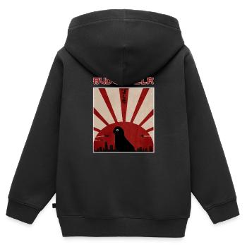 Wellensittich Wellensittich Wellensittich Design - Kinder Premium Organic Zip Hoodie - Schwarz - Hinten - AI Model Kid Male (0cm)