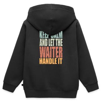 Keep Calm Kellner Spruch Kellner Geschenk - Kinder Premium Organic Zip Hoodie - Schwarz - Hinten - AI Model Kid Male (0cm)