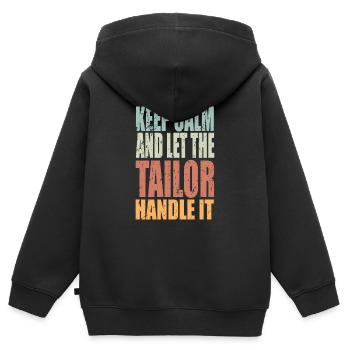 Keep Calm Schneider Spruch Schneider Geschenk - Kinder Premium Organic Zip Hoodie - Schwarz - Hinten - AI Model Kid Male (0cm)