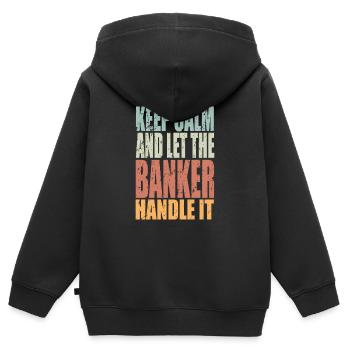 Keep Calm Bankkaufmann Spruch Bankkaufmann - Kinder Premium Organic Zip Hoodie - Schwarz - Hinten - AI Model Kid Male (0cm)
