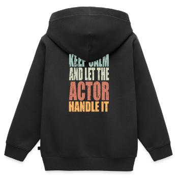 Keep Calm Schauspieler Spruch Schauspieler - Kinder Premium Organic Zip Hoodie - Schwarz - Hinten - AI Model Kid Male (0cm)