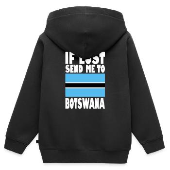Botswana Flagge Spruch - Kinder Premium Organic Zip Hoodie - Schwarz - Hinten - AI Model Kid Male (0cm)