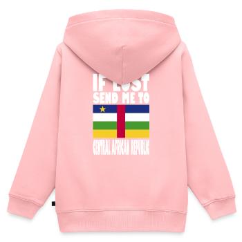Drapeau de la République centrafricaine - Sweat Premium à capuche zippé enfant bio - rose - Dos - AI Model Kid Female (0cm)