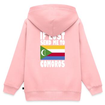Comoro's flag saying - Kids Premium Organic Zip-up Hoodie - rose - Back - AI Model Kid Female (0cm)