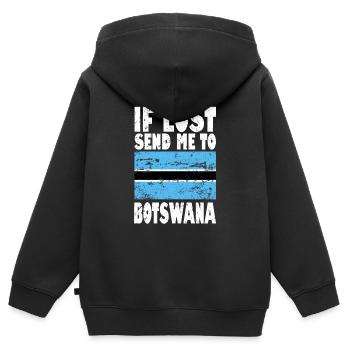 Botswana Flagge Spruch - Kinder Premium Organic Zip Hoodie - Schwarz - Hinten - AI Model Kid Male (0cm)