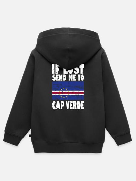 Cap Verde Flagge Spruch - Kinder Premium Organic Zip Hoodie - Schwarz