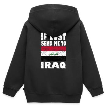 Irak Flagge Spruch - Kinder Premium Organic Zip Hoodie - Schwarz - Hinten - AI Model Kid Male (0cm)