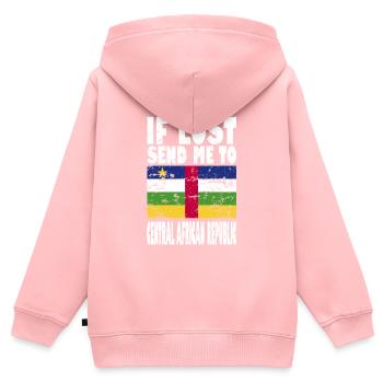 Drapeau de la République centrafricaine - Sweat Premium à capuche zippé enfant bio - rose - Dos - AI Model Kid Female (0cm)