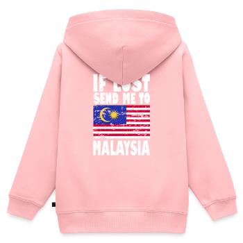 Drapeau de la Malaisie - Sweat Premium à capuche zippé enfant bio - rose - Dos - AI Model Kid Female (0cm)