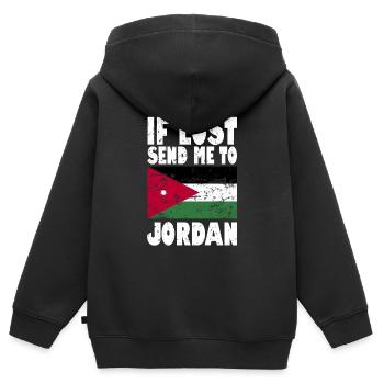 Jordan Flag Saying - Kids Premium Organic Zip-up Hoodie - black - Back - AI Model Kid Male (0cm)