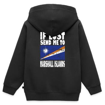 Drapeau des Îles Marshall - Sweat Premium à capuche zippé enfant bio - noir - Dos - AI Model Kid Male (0cm)