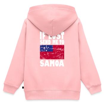Drapeau des Samoa - Sweat Premium à capuche zippé enfant bio - rose - Dos - AI Model Kid Female (0cm)