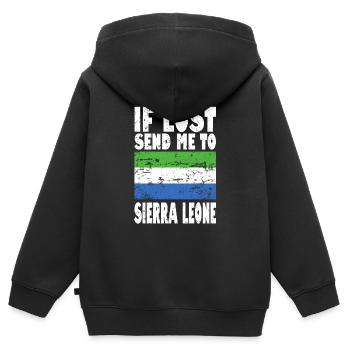 Sierra Leone Flagge Spruch - Kinder Premium Organic Zip Hoodie - Schwarz - Hinten - AI Model Kid Male (0cm)