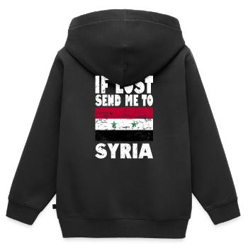 Syrien Flagge Spruch - Kinder Premium Organic Zip Hoodie - Schwarz - Hinten - AI Model Kid Male (0cm)