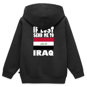 Irak Flagge Spruch - Kinder Premium Organic Zip Hoodie - Schwarz - Hinten - AI Model Kid Male (0cm)