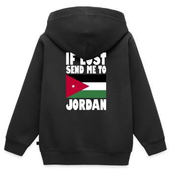 Jordan Flag Saying - Kids Premium Organic Zip-up Hoodie - black - Back - AI Model Kid Male (0cm)