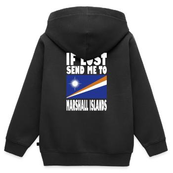 Drapeau des Îles Marshall - Sweat Premium à capuche zippé enfant bio - noir - Dos - AI Model Kid Male (0cm)